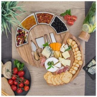 Cheese Cutting Board with fruit snacks and cheese