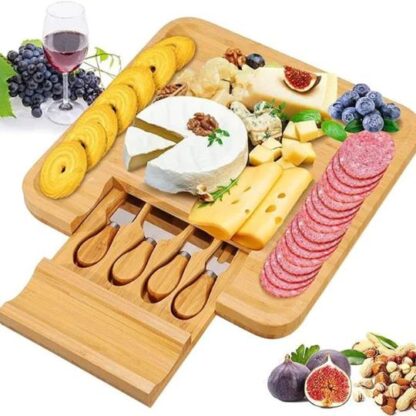 Premium Cheese Board and Platter Set with salami and cheese
