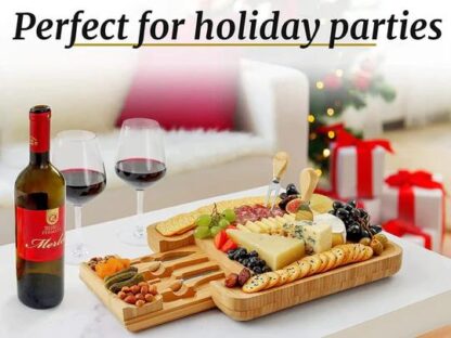 Premium Cheese Board and Platter Set with wine fruit and cheese