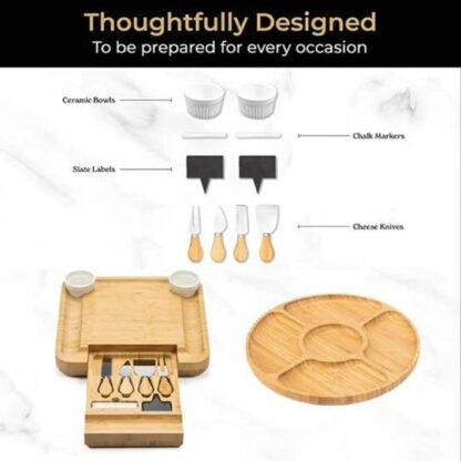 Premium Cheese Board and Platter Set what you get in the box