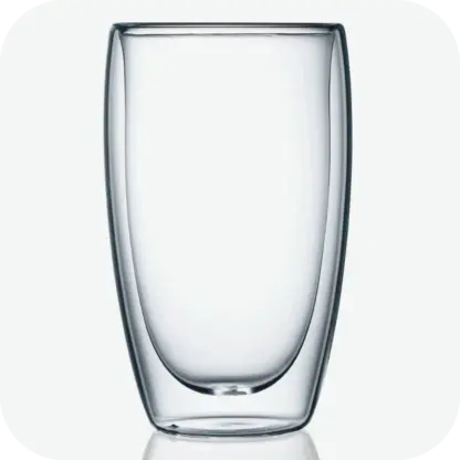 Double walled drinking glass