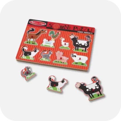 Melissa & Doug farm animal sound puzzle with eight farm animal pieces