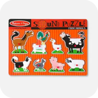 Melissa & Doug farm animal sound puzzle with eight farm animal pieces