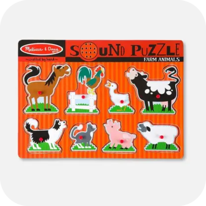 Melissa & Doug farm animal sound puzzle with eight farm animal pieces