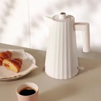 Alessi Plisse Electric Kettle in a breakfast setting