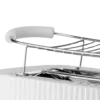 Alessi Plisse Toaster Double Compartment White close-up of the warming tray