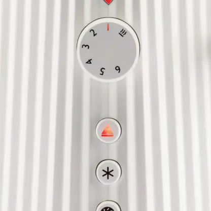 Alessi Plisse Toaster Double Compartment White controls close-up