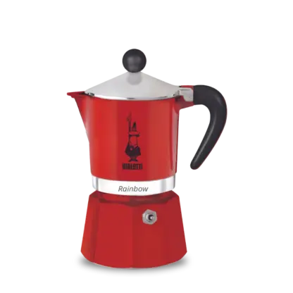 Bialetti Rainbow Red Coffee Maker frontal view