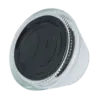Handground coffee grinder glass catcher with anti slip pad in place