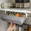 Under Shelf Spice Rack mounted under shelf being closed