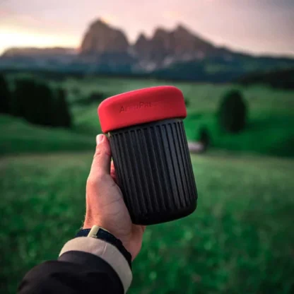 AeroPress Go Travel Coffee Maker packed in the cup and ready for travel