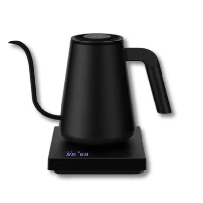 Gooseneck Pour-Over Kettle With Precision Temperature Control on electrical base