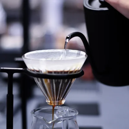 Gooseneck Pour-Over Kettle With Precision Temperature Control pouring water