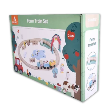 Farm Wooden Train Set Packaging