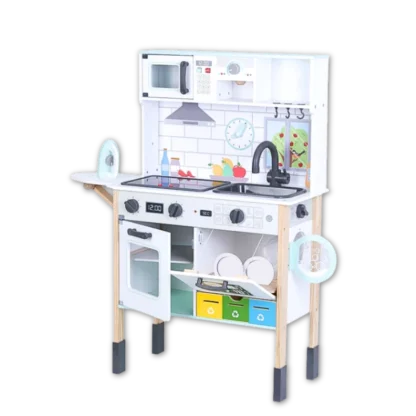 Wooden Kitchen Playset viewed from the front