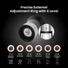 Illustration of the different ground levels achievable with the Bialetti Manual Coffee Grinder adjustment ring