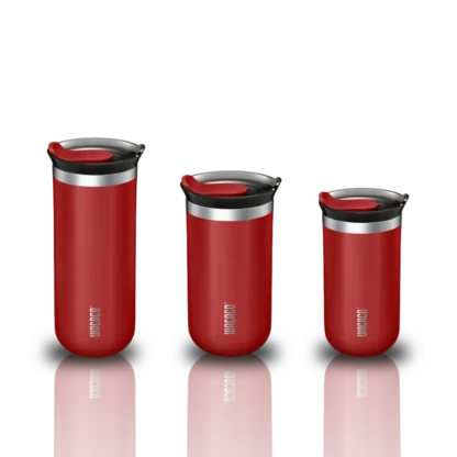 Wacaco Vacuum Insulated Travel Mug In Red – Leak-Proof Stainless Steel Classic, Lungo, Grande Coffee Cup
