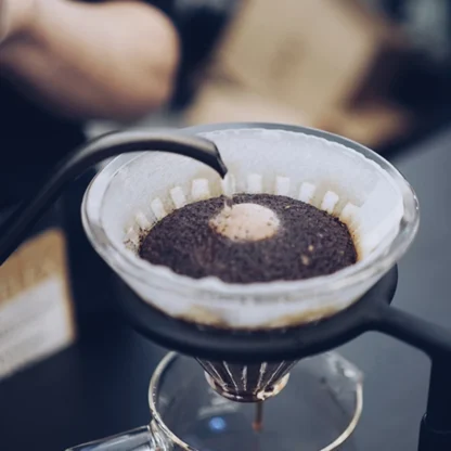 Timemore Cone Shaped Pour Over Filter Paper in use