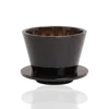Timemore Crystal Eye Flat Pour-Over Coffee Dripper for precision pour-over coffee brewing side view three-stage design.
