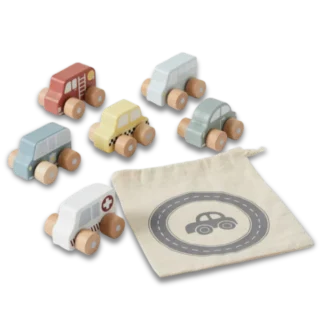 Zookabee Wooden Toy Car set and carry bag
