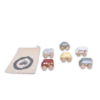 Zookabee Wooden Toy Car set with carry bag on the left
