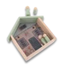 Fynbos House Play Set lying on its back with two piece above the roof