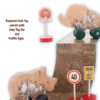 Wooden Elephant Push Toy on display with other members of the On Safari family