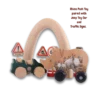 Wooden Rhino Push Toy with Jeep push car and traffic signs