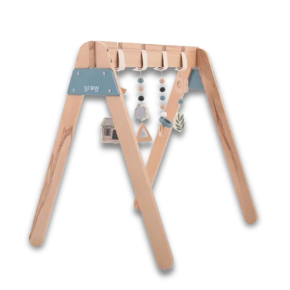 Wooden Baby Play Gym - Little Greyton oblique view